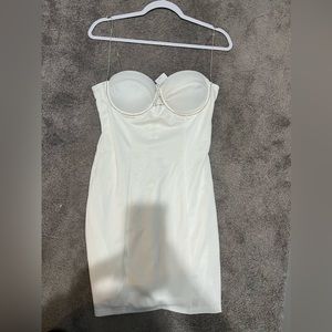 White bustier rhinestone dress